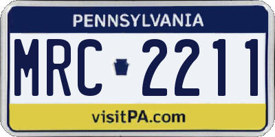 PA license plate MRC2211