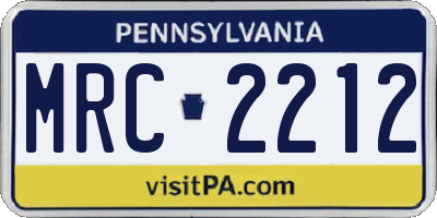 PA license plate MRC2212
