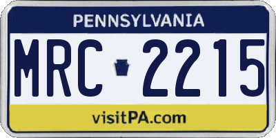 PA license plate MRC2215
