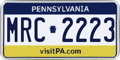 PA license plate MRC2223