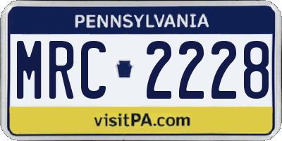 PA license plate MRC2228