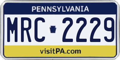 PA license plate MRC2229