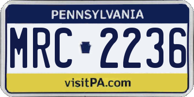 PA license plate MRC2236