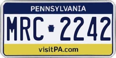 PA license plate MRC2242