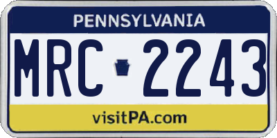 PA license plate MRC2243