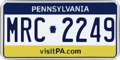 PA license plate MRC2249
