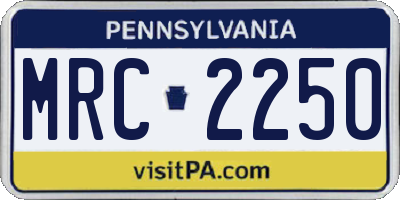 PA license plate MRC2250