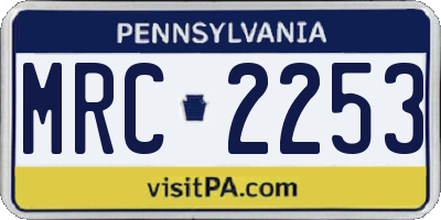 PA license plate MRC2253
