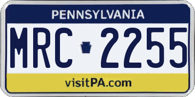 PA license plate MRC2255