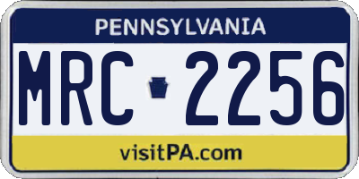 PA license plate MRC2256