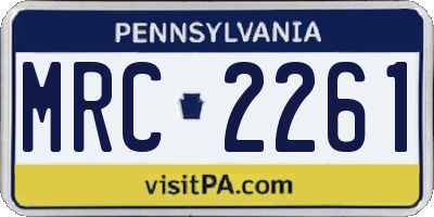PA license plate MRC2261