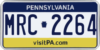 PA license plate MRC2264