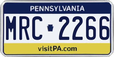PA license plate MRC2266