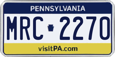PA license plate MRC2270
