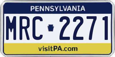 PA license plate MRC2271