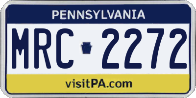 PA license plate MRC2272