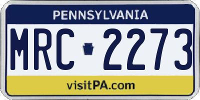 PA license plate MRC2273