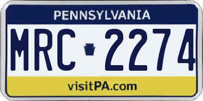 PA license plate MRC2274