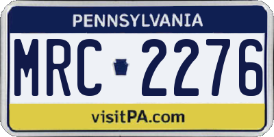 PA license plate MRC2276