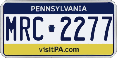 PA license plate MRC2277
