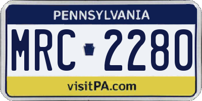 PA license plate MRC2280