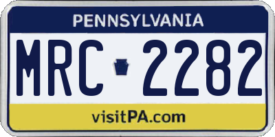 PA license plate MRC2282