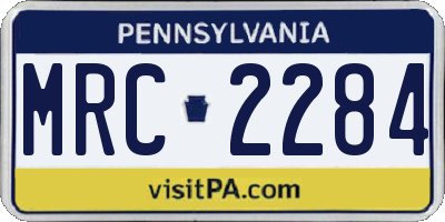 PA license plate MRC2284