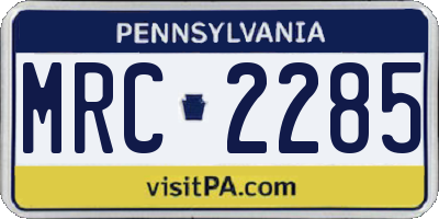 PA license plate MRC2285