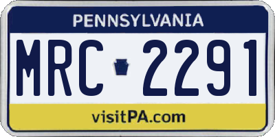 PA license plate MRC2291