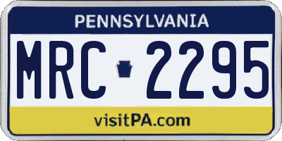 PA license plate MRC2295