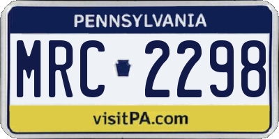 PA license plate MRC2298