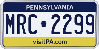 PA license plate MRC2299