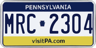 PA license plate MRC2304