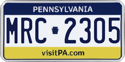 PA license plate MRC2305