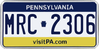 PA license plate MRC2306