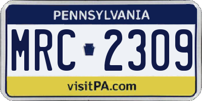 PA license plate MRC2309