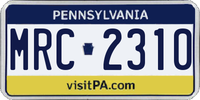 PA license plate MRC2310