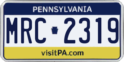 PA license plate MRC2319