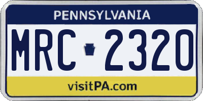 PA license plate MRC2320