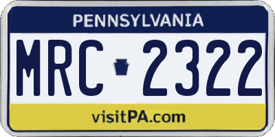 PA license plate MRC2322