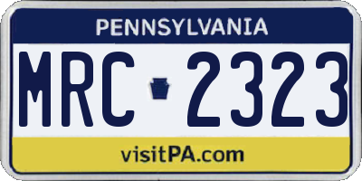 PA license plate MRC2323