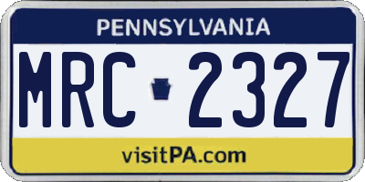 PA license plate MRC2327
