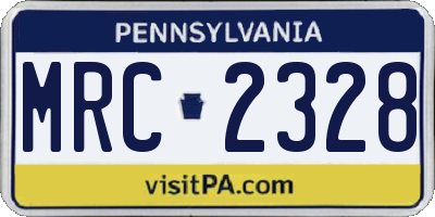 PA license plate MRC2328
