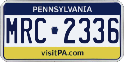 PA license plate MRC2336