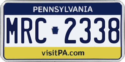 PA license plate MRC2338