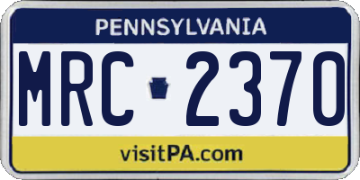PA license plate MRC2370
