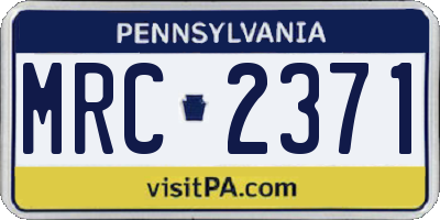 PA license plate MRC2371