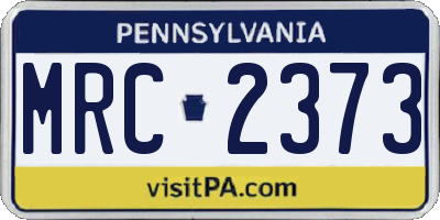 PA license plate MRC2373