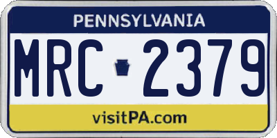 PA license plate MRC2379