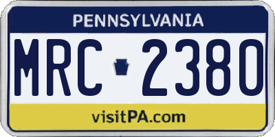 PA license plate MRC2380